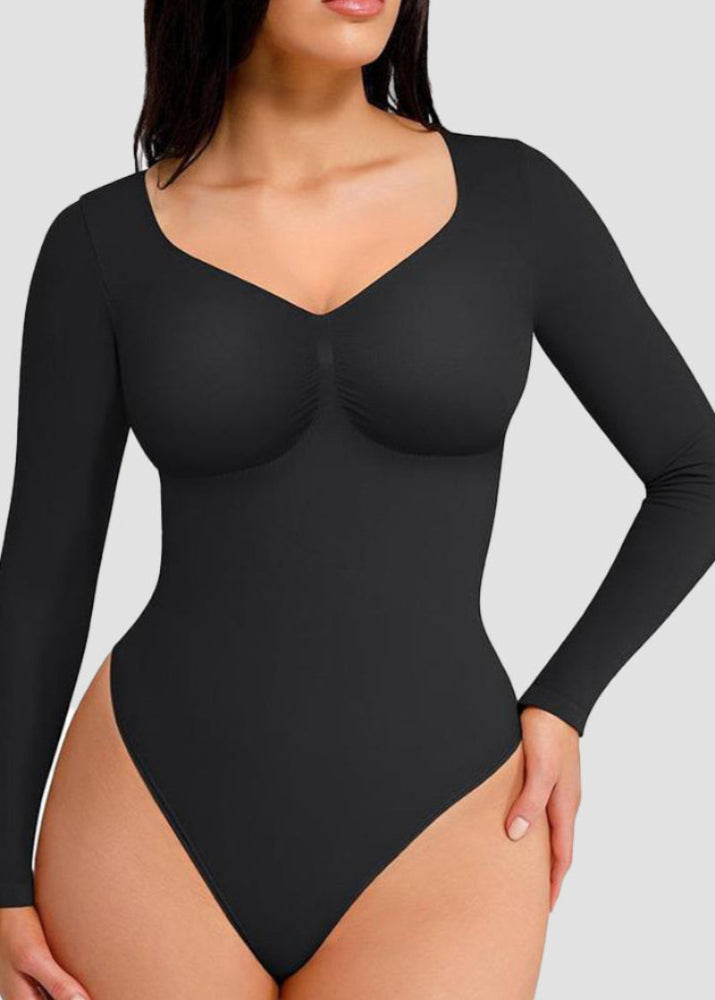 Long Sleeve Shaping Bodysuit - Volutto