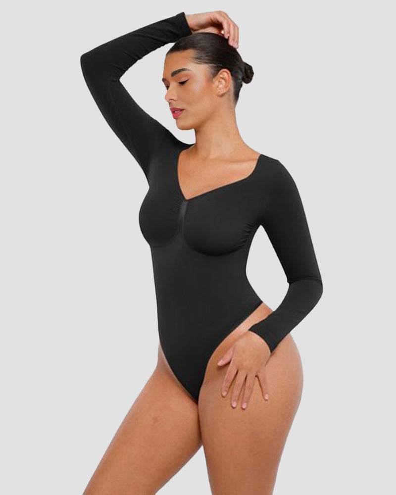 Long Sleeve Shaping Bodysuit - Volutto