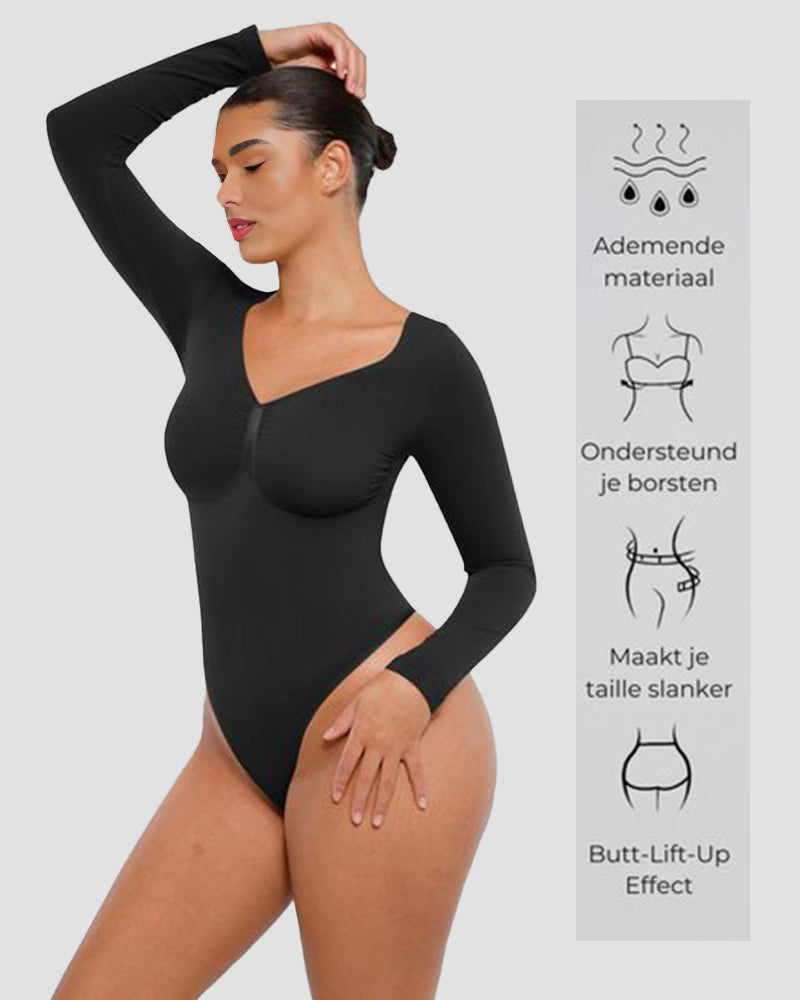 Long Sleeve Shaping Bodysuit - Volutto