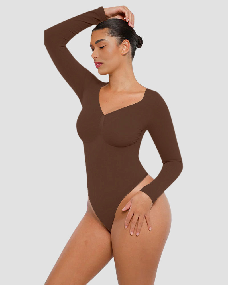 Long Sleeve Shaping Bodysuit - Volutto