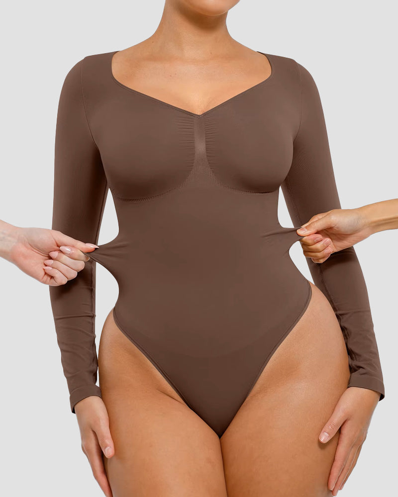 Long Sleeve Shaping Bodysuit - Volutto