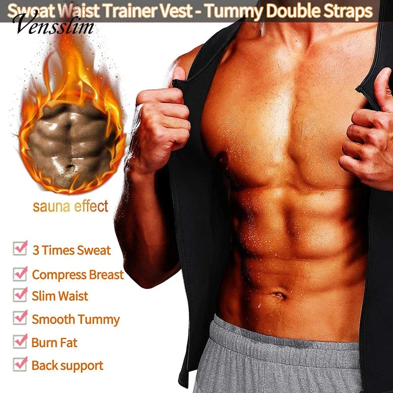 Men Body Shaper Waist Trainer Vest Sauna