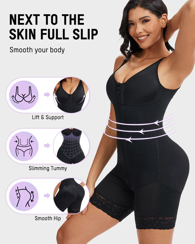 Tummy Control Butt Lifter Shaper with Zipper Crotch - Volutto