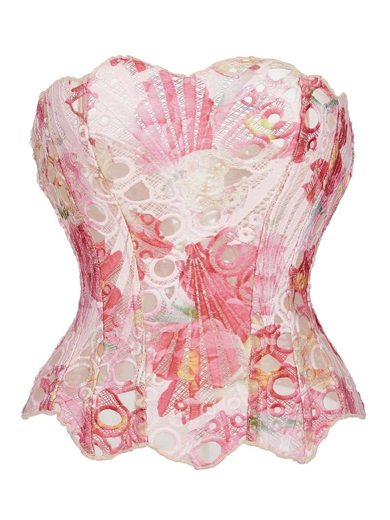 Lace Up Shapewear Tube Top Tummy Control Shapewear