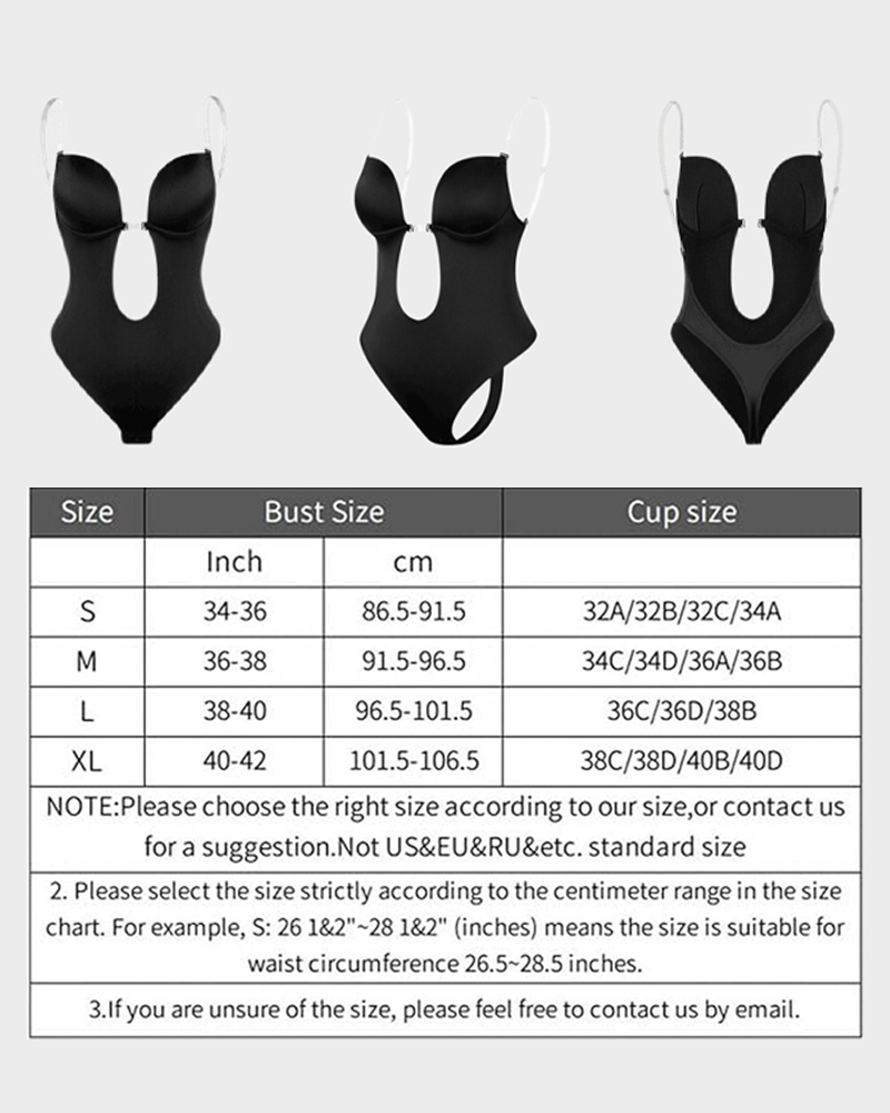 Strapless U Plunge Thong Bodysuit - Volutto