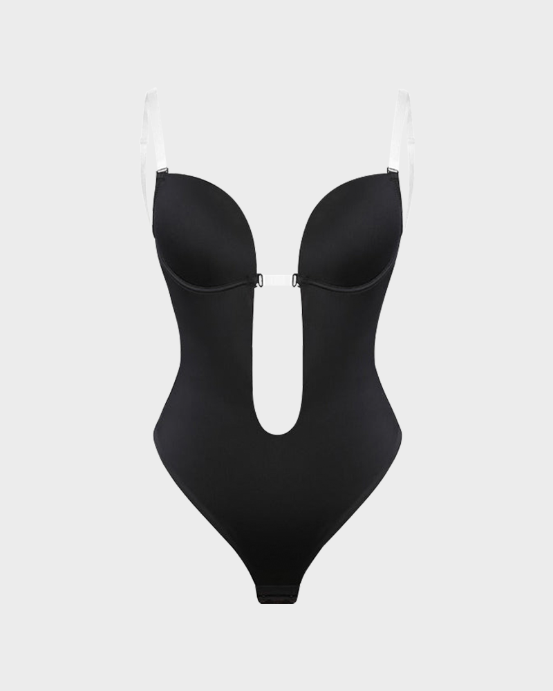 Strapless U Plunge Thong Bodysuit - Volutto