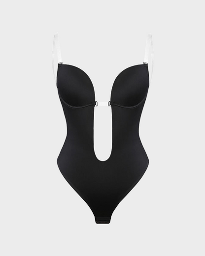 Strapless U Plunge Thong Bodysuit - Volutto
