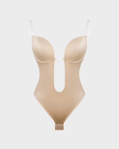 Strapless U Plunge Thong Bodysuit - Volutto