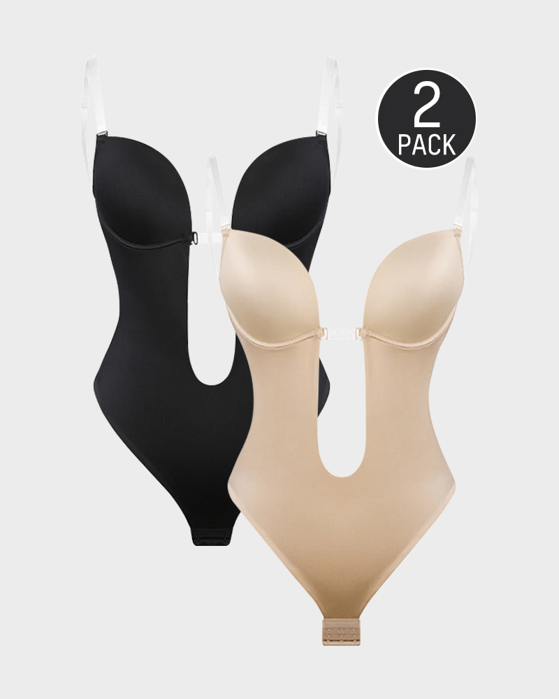Strapless U Plunge Thong Bodysuit - Volutto