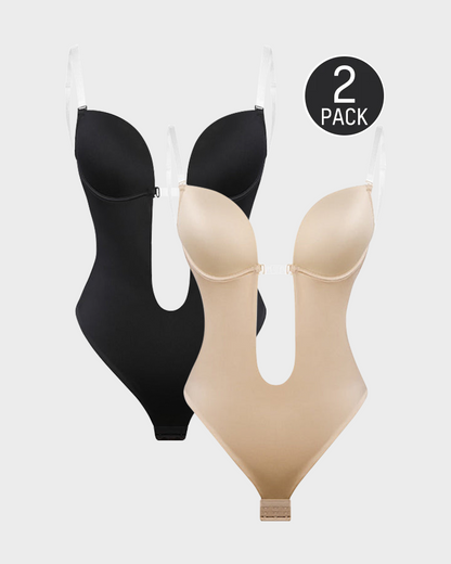 Strapless U Plunge Thong Bodysuit - Volutto
