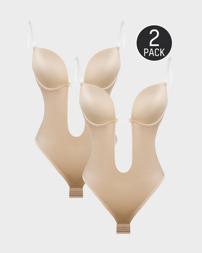 Strapless U Plunge Thong Bodysuit - Volutto