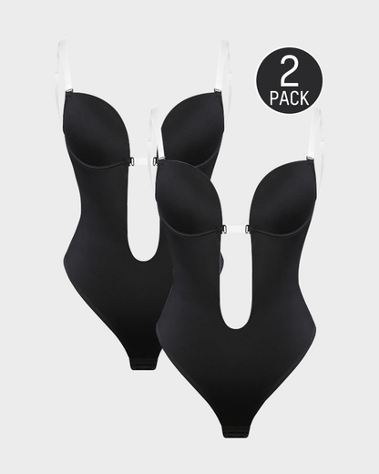 Strapless U Plunge Thong Bodysuit - Volutto