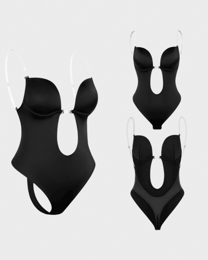 Strapless U Plunge Thong Bodysuit - Volutto
