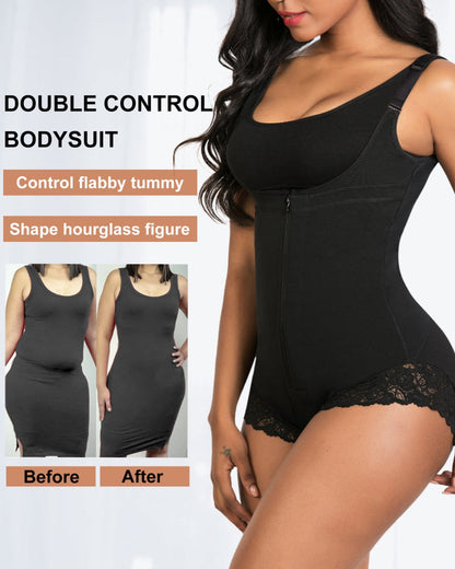 Tummy Control Colombian Open Bust Body Shaper Slimmer Bodysuit - Volutto