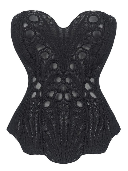 Lace Up Shapewear Tube Top Tummy Control Shapewear - Volutto