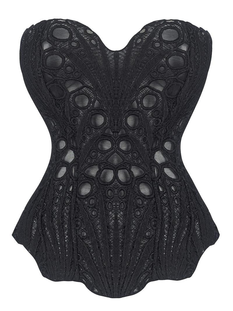 Lace Up Shapewear Tube Top Tummy Control Shapewear - Volutto