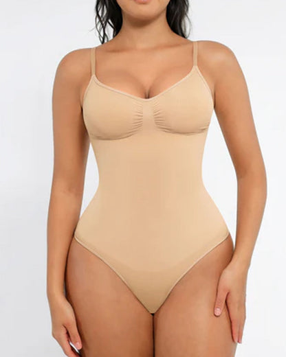 Tummy Control Bodysuit Seamless Sculpting Snatched Waist Body Suit Thong - Volutto