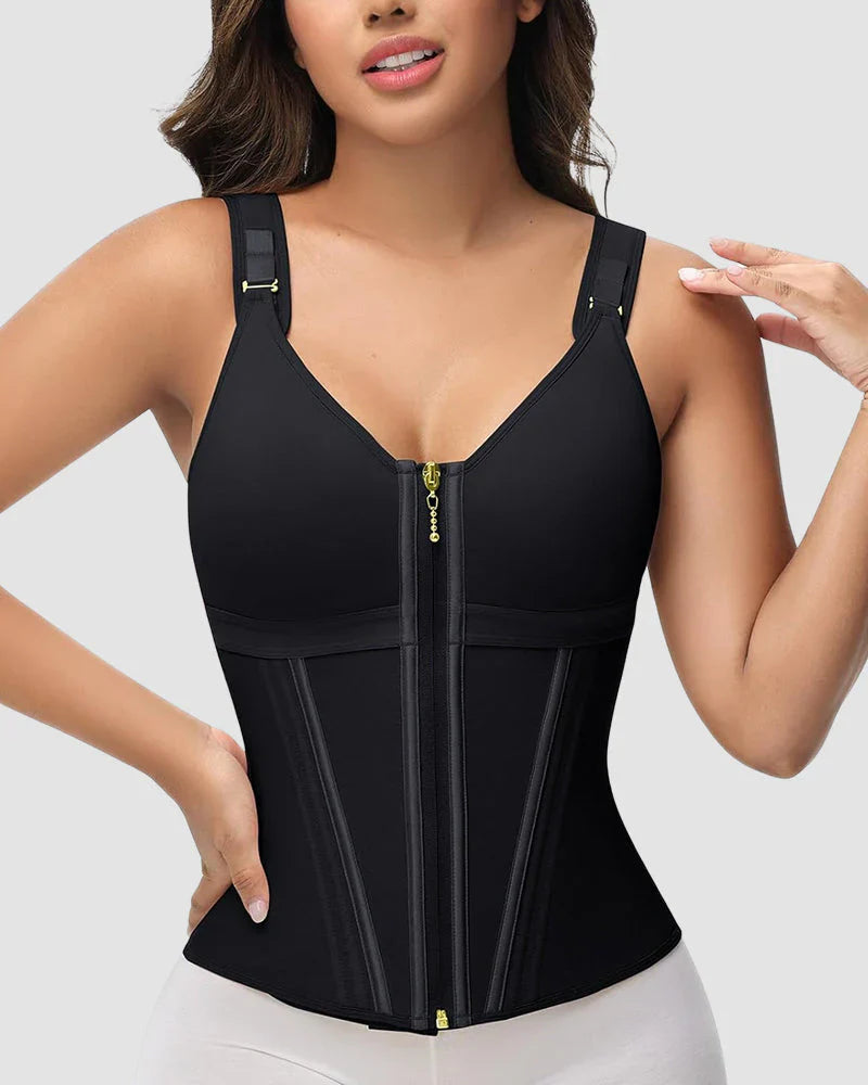Double-Layer Tummy Control Waist Shaper Girdle With Bra - Volutto