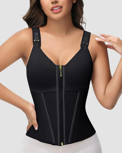 Double-Layer Tummy Control Waist Shaper Girdle With Bra - Volutto