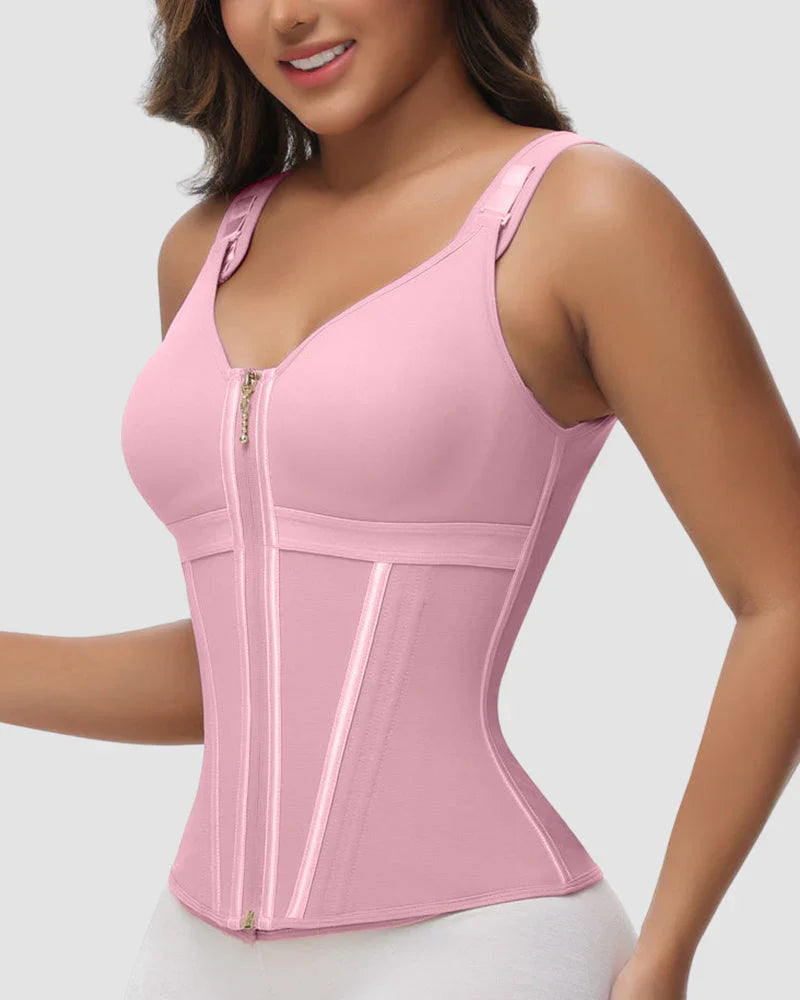 Double-Layer Tummy Control Waist Shaper Girdle With Bra - Volutto