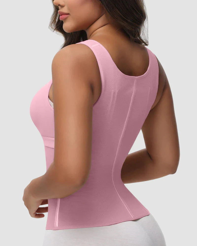 Double-Layer Tummy Control Waist Shaper Girdle With Bra - Volutto