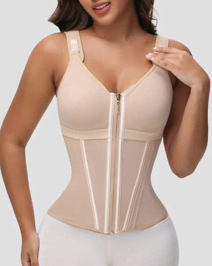 Double-Layer Tummy Control Waist Shaper Girdle With Bra - Volutto