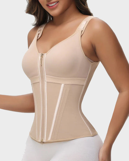 Double-Layer Tummy Control Waist Shaper Girdle With Bra - Volutto