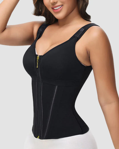 Double-Layer Tummy Control Waist Shaper Girdle With Bra - Volutto