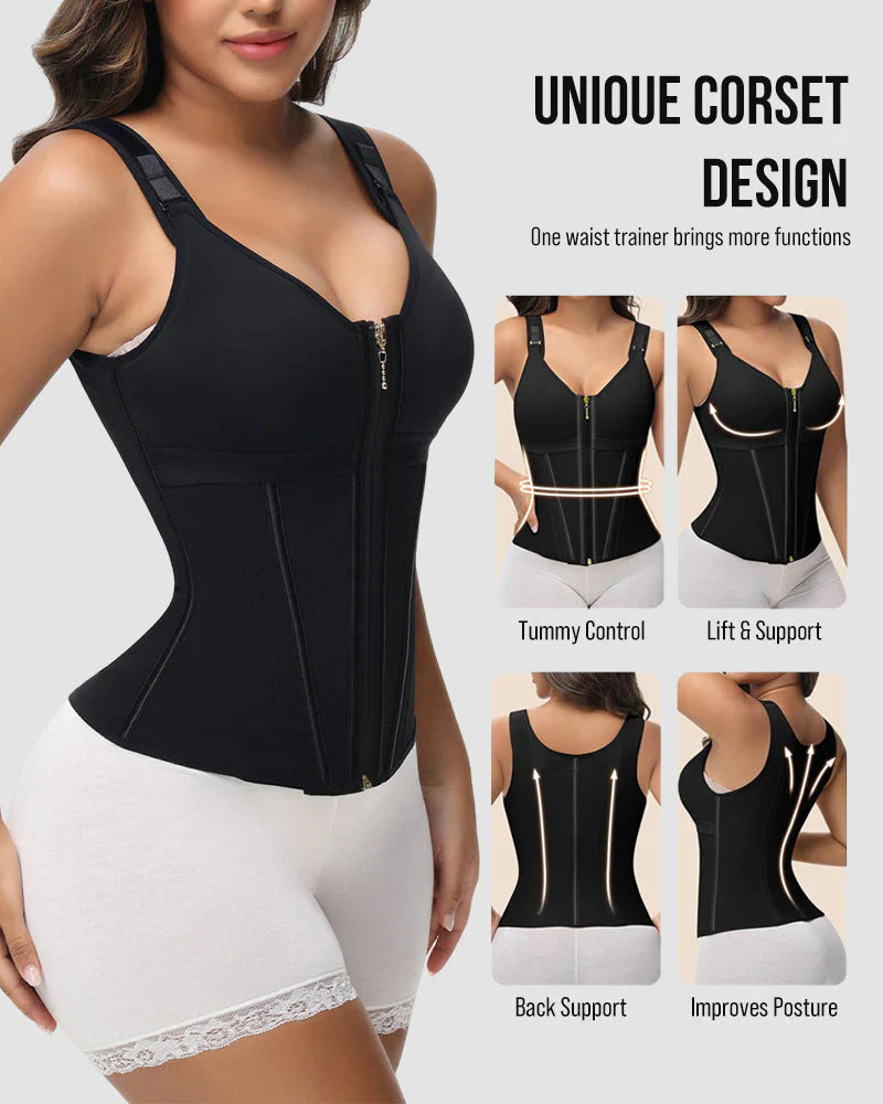 Double-Layer Tummy Control Waist Shaper Girdle With Bra - Volutto