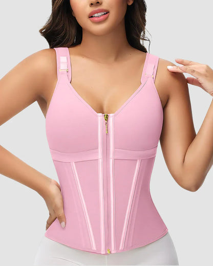 Double-Layer Tummy Control Waist Shaper Girdle With Bra - Volutto