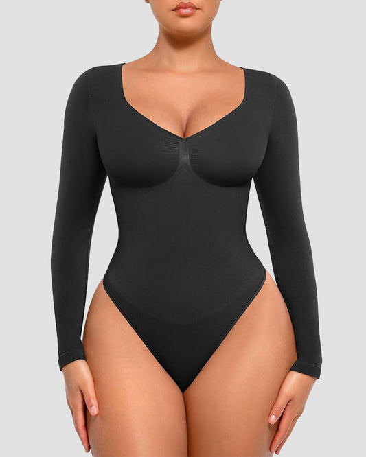 Long Sleeve Shaping Bodysuit - Volutto