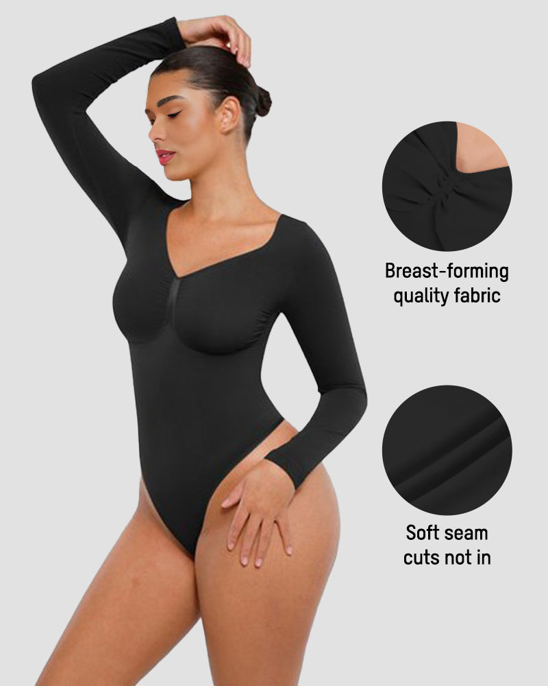 Long Sleeve Shaping Bodysuit - Volutto