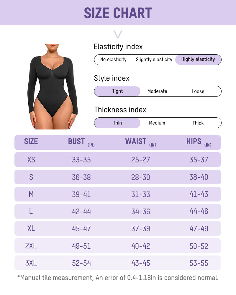 Long Sleeve Shaping Bodysuit - Volutto