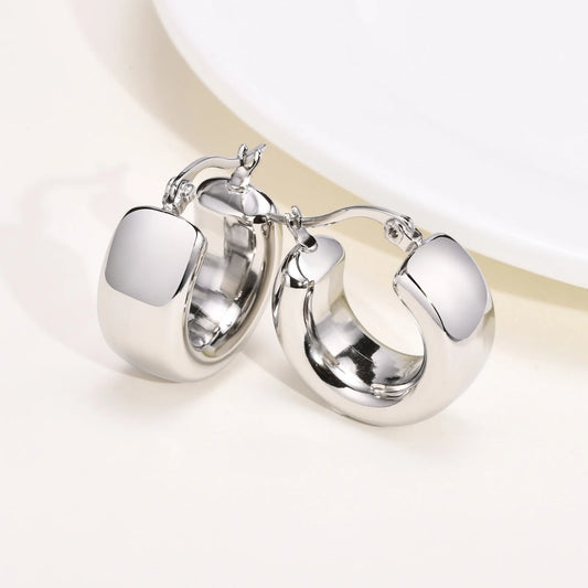 Women Huggie Earrings Stainless Steel Volutto