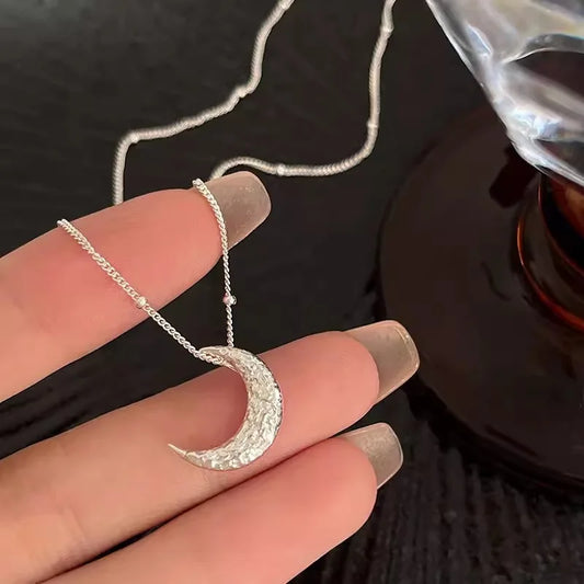 925 Sterling Silver Moon Necklace for Women