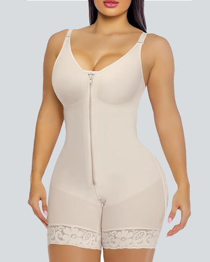 Tummy Control Butt Lifter Shaper with Zipper Crotch - Volutto