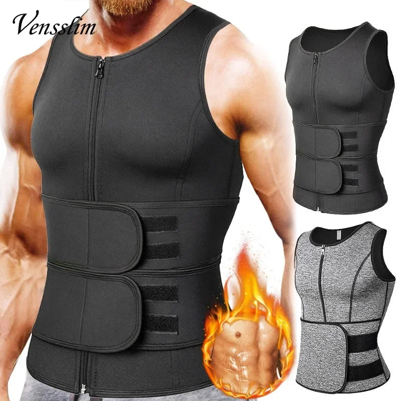 Men Body Shaper Waist Trainer Vest Sauna