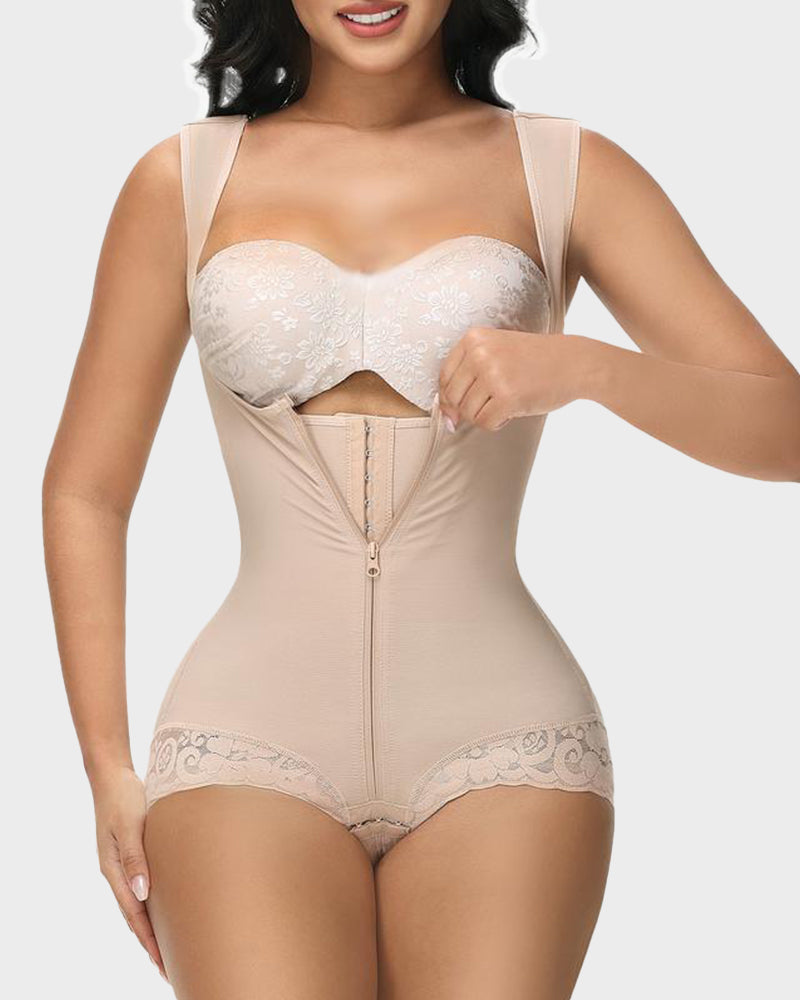 Seamless Zip-Front Full Body Corset Shaper - Volutto
