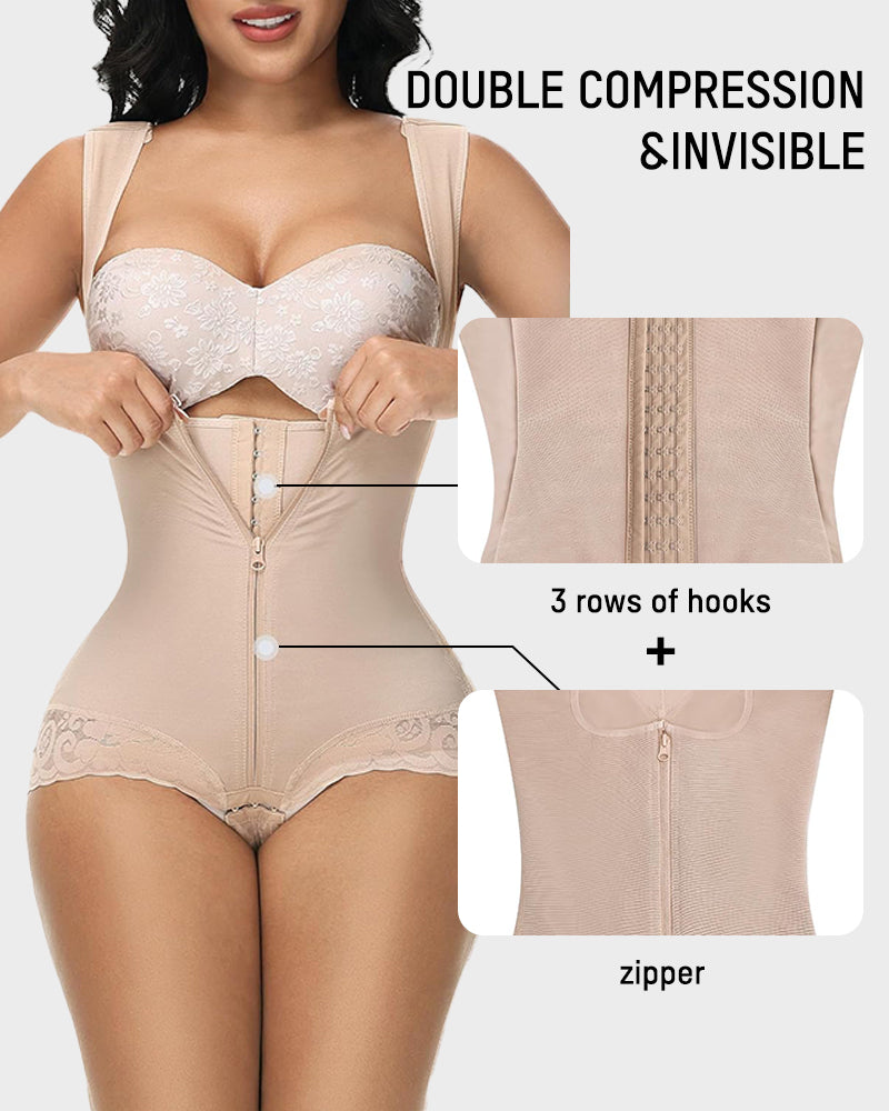 Seamless Zip-Front Full Body Corset Shaper - Volutto