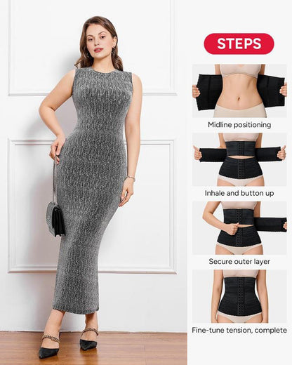 Segmented Waist Trainer Corset With Steel Bones - Volutto