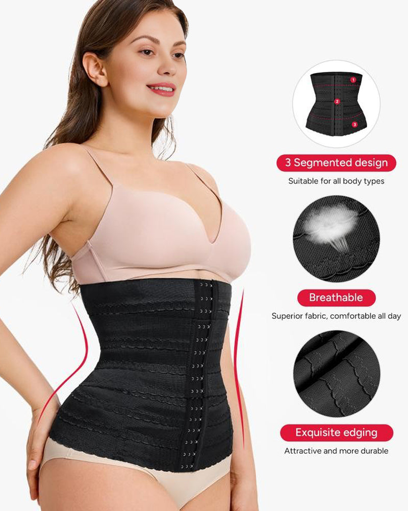 Segmented Waist Trainer Corset With Steel Bones - Volutto
