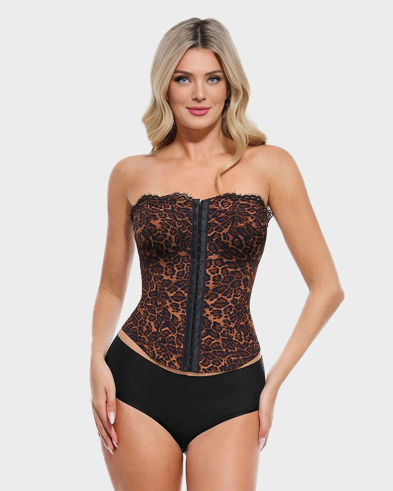 Sexy Leopard Shaping Corset Top With Tummy Control - Volutto