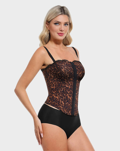 Sexy Leopard Shaping Corset Top With Tummy Control - Volutto