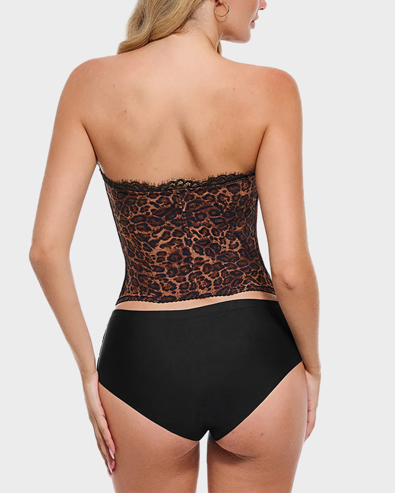 Sexy Leopard Shaping Corset Top With Tummy Control - Volutto