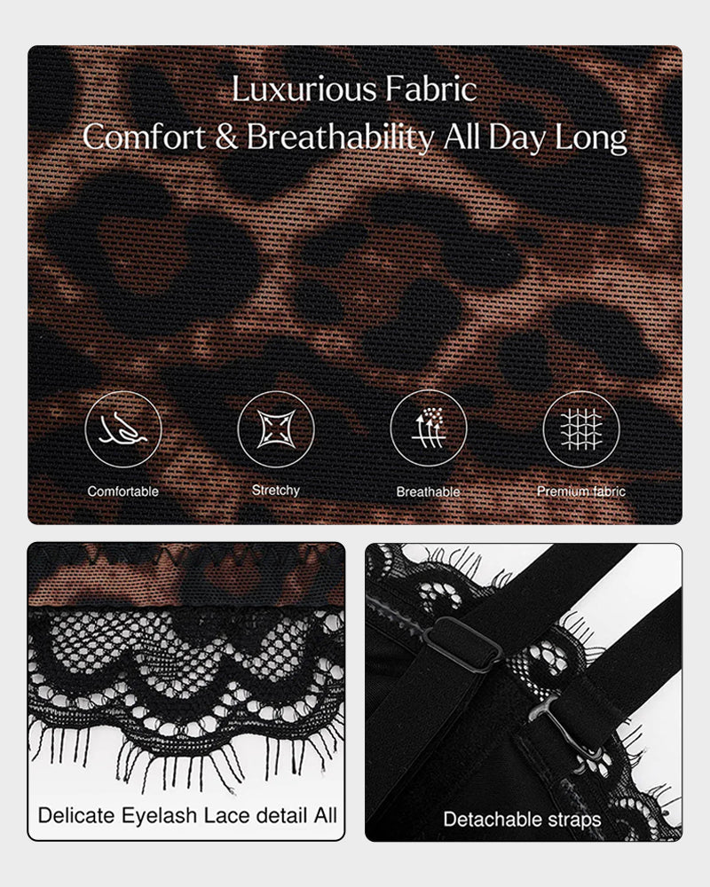 Sexy Leopard Shaping Corset Top With Tummy Control - Volutto