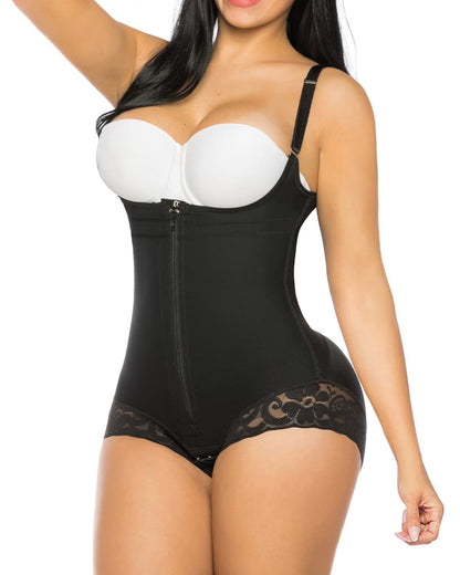 Tummy Control Colombian Open Bust Body Shaper Slimmer Bodysuit - Volutto