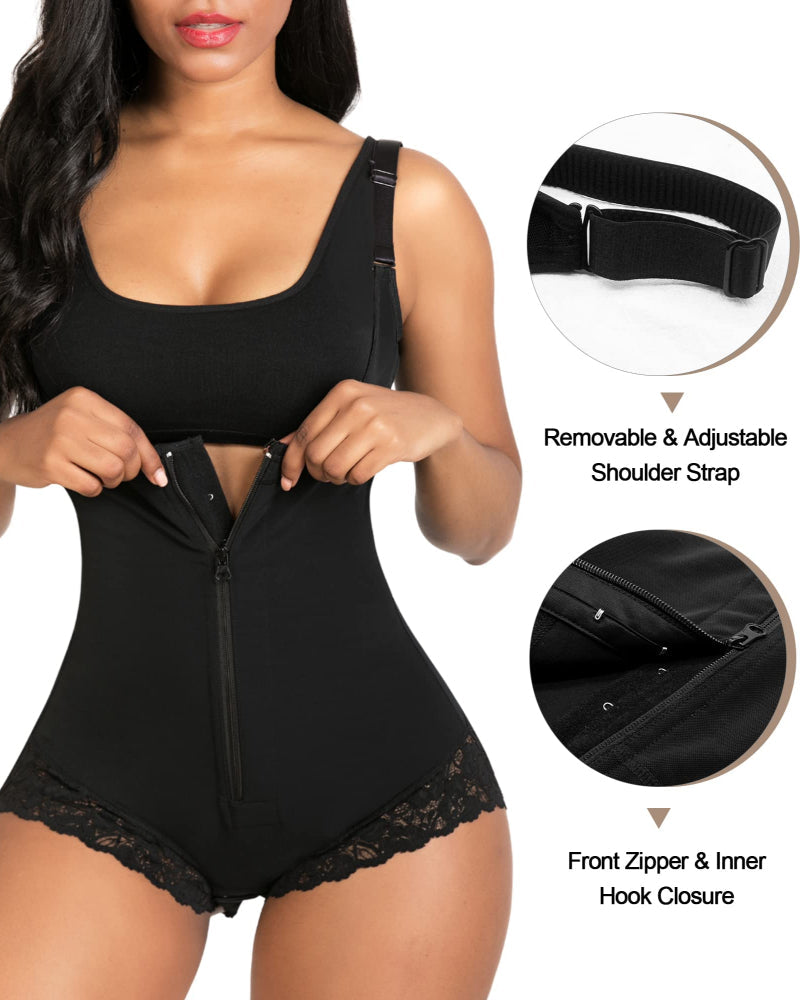 Tummy Control Colombian Open Bust Body Shaper Slimmer Bodysuit - Volutto