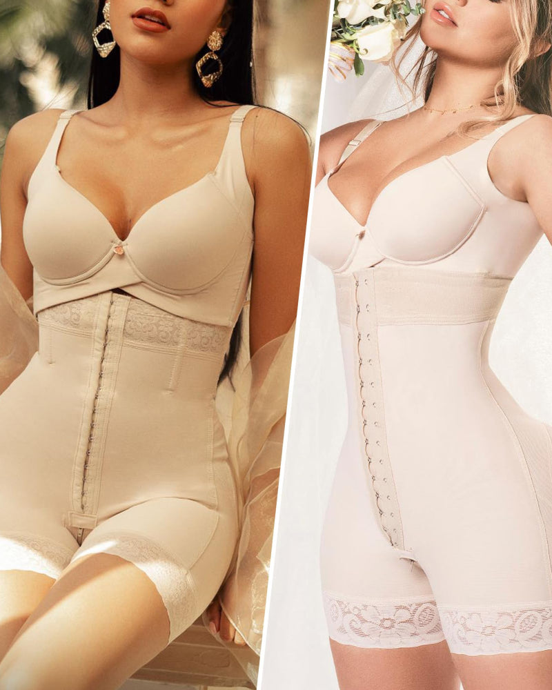 Tummy Control Shapewear for Women Fajas Colombianas Body Shaper Shorts with Zipper Crotch - Volutto