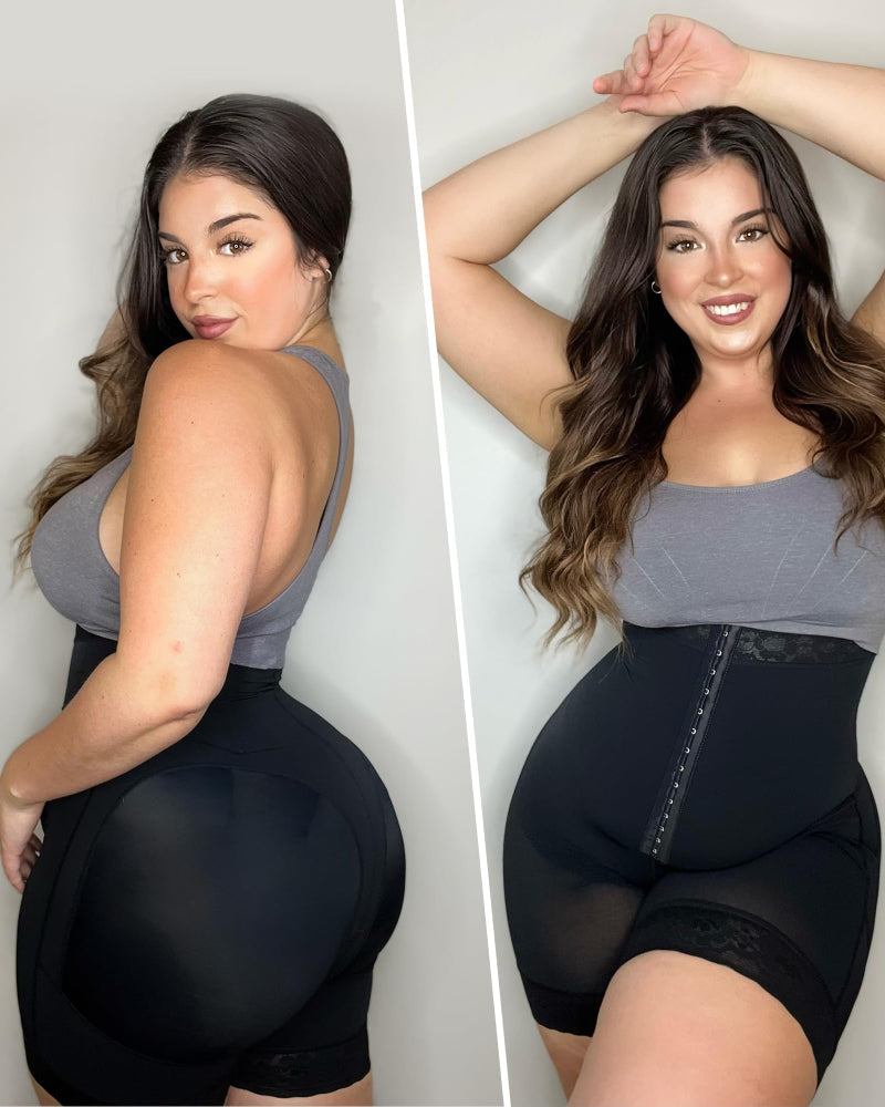 Tummy Control Shapewear for Women Fajas Colombianas Body Shaper Shorts with Zipper Crotch - Volutto