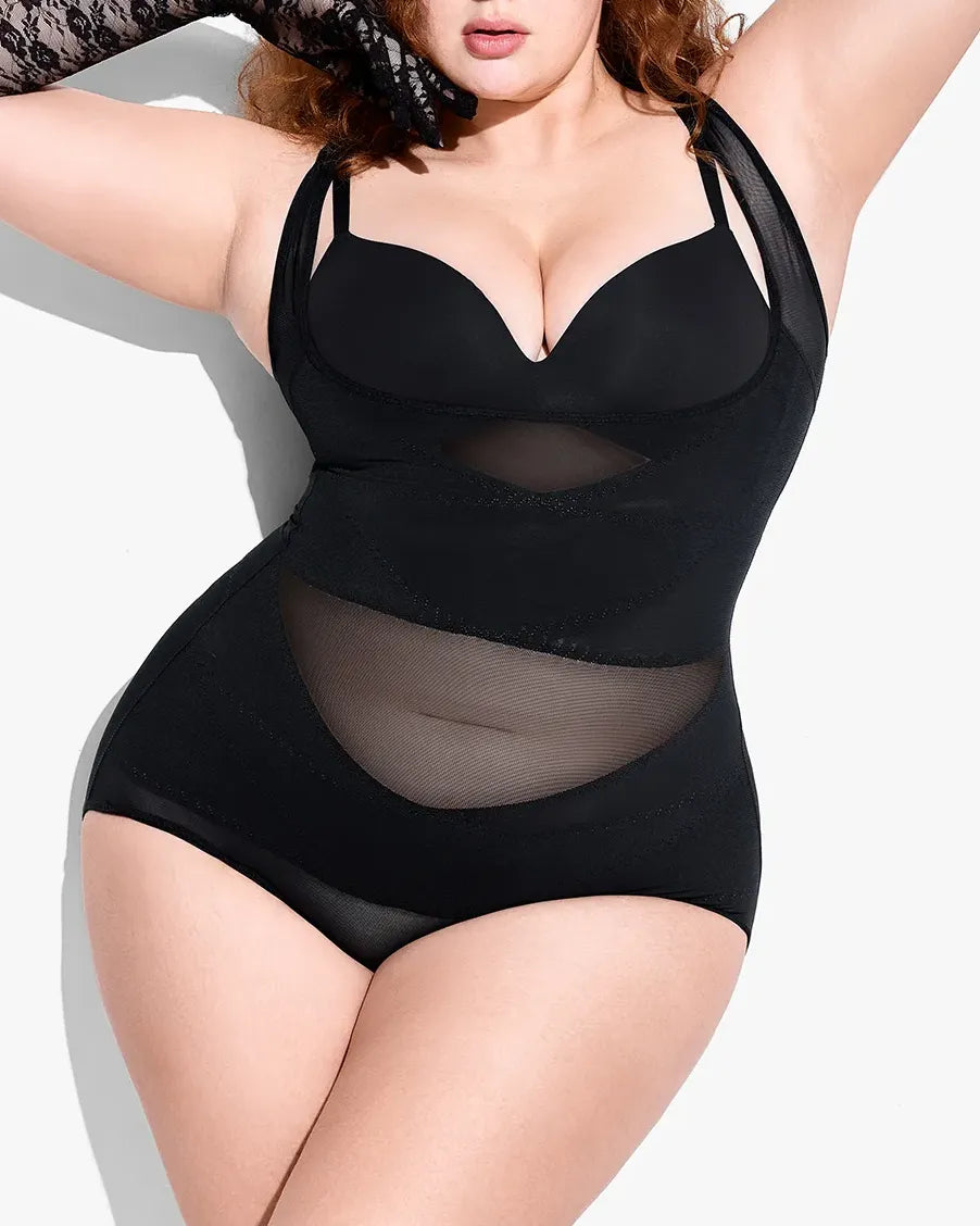 Mesh Tummy Tuck Body Triangle Shapewear - Volutto